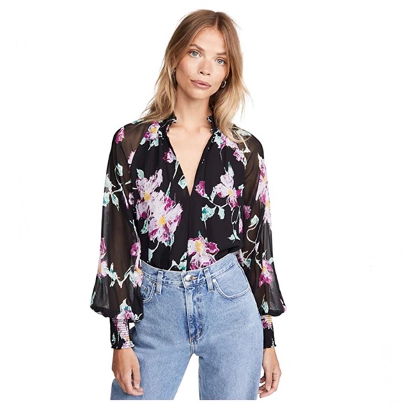 A.L.C. Venetia Floral Silk Blouse NWOT - Picture 6 of 9